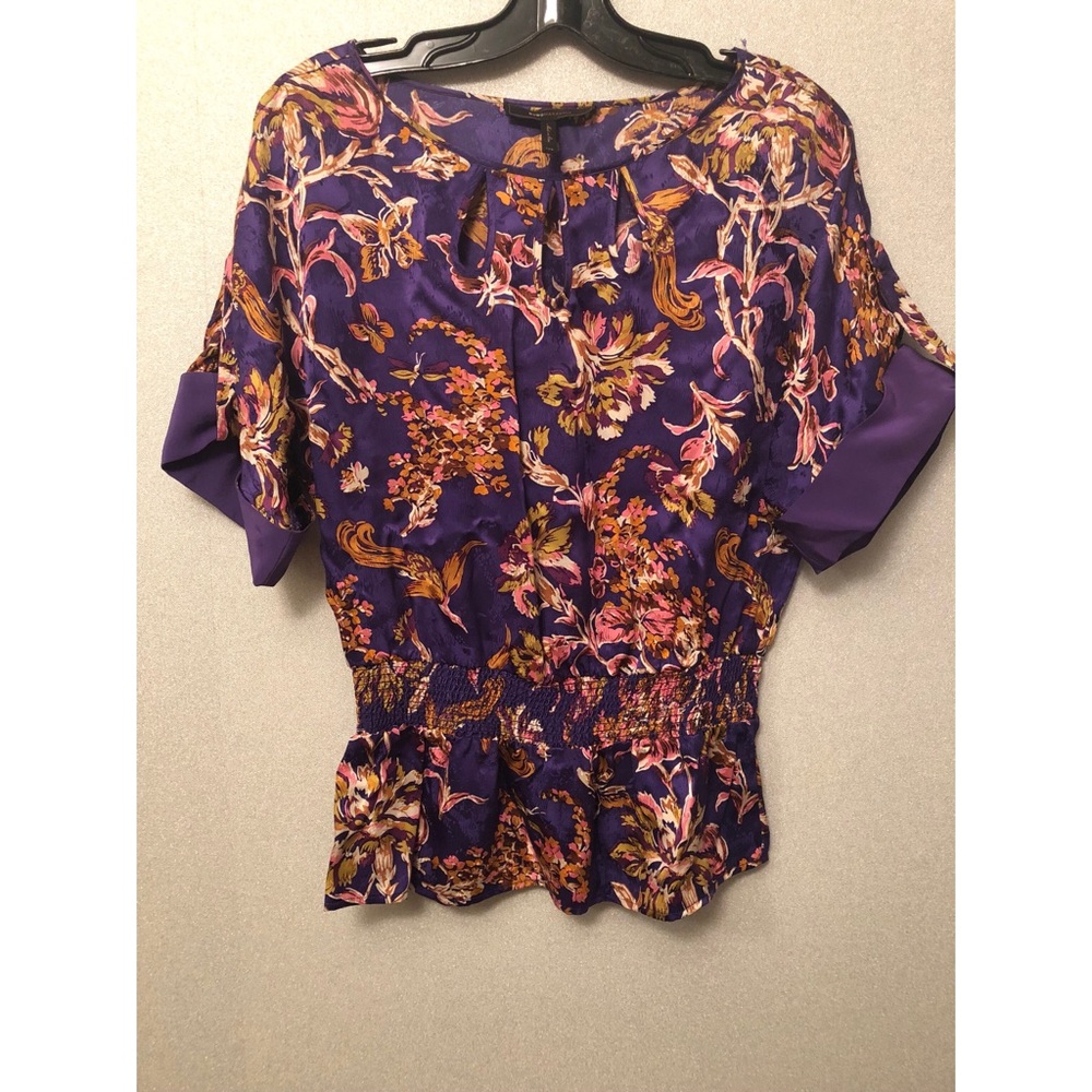 BCBG MaxAzria Floral Silk Blouse